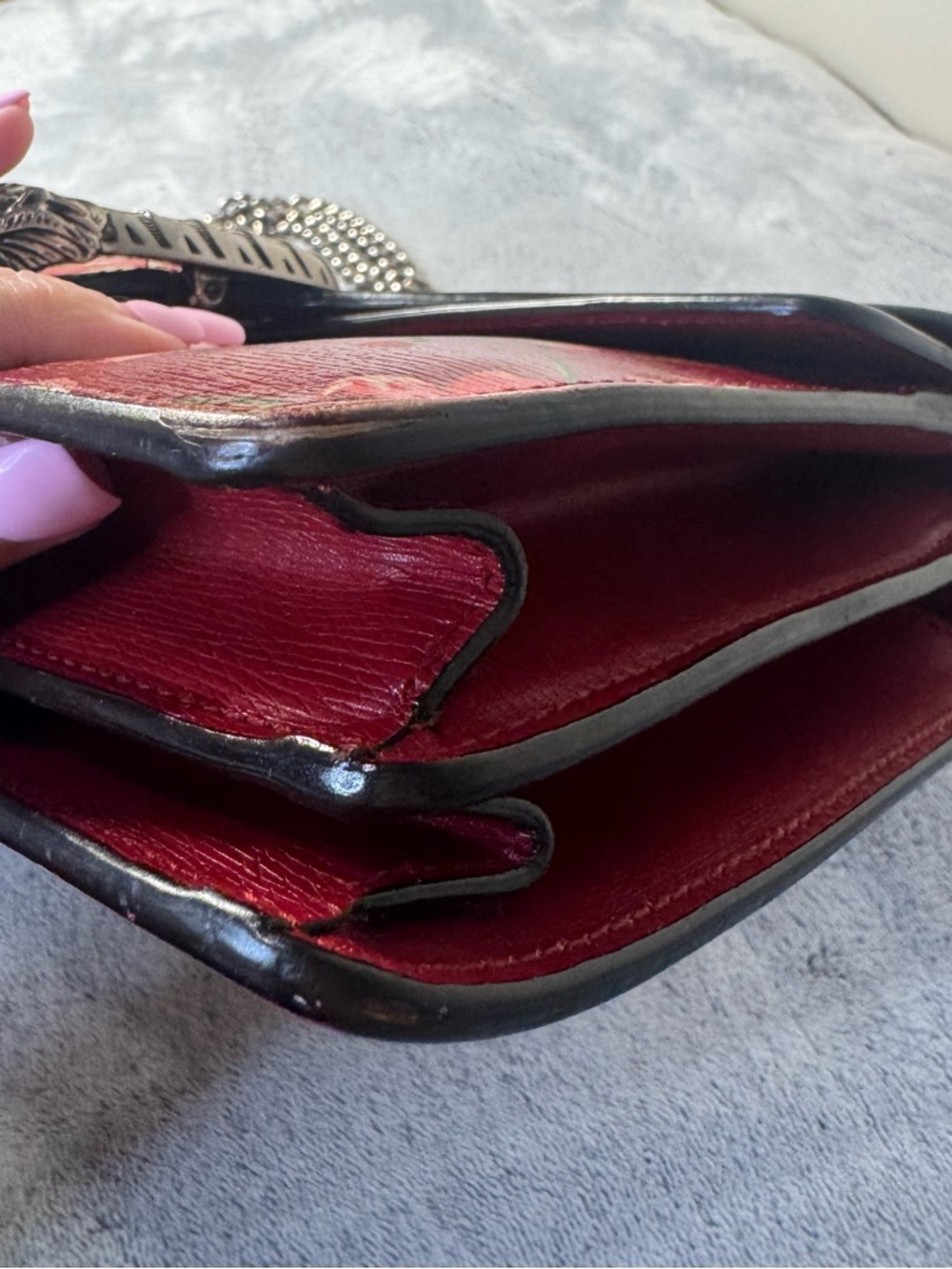 Gucci Dionysus Leather Medium Red Floral Shoulder Bag - Picture 7 of 17